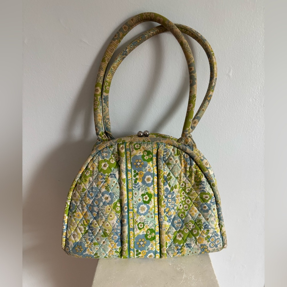 Vera Bradley Kiss Lock Eloise Yellow Quilted Purse Many Compartments *Read
